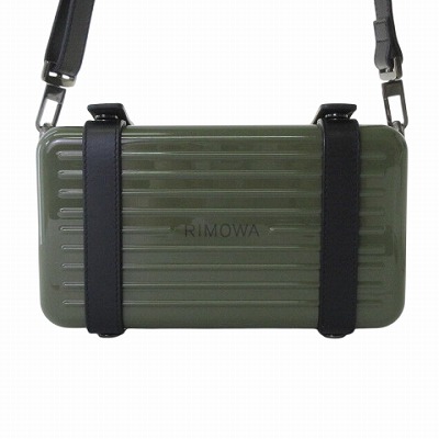 【中古】リモワ RIMOWA 美品 クロスボディバッグ ショルダーバッグ アルミニウム カーキ メンズ レディース