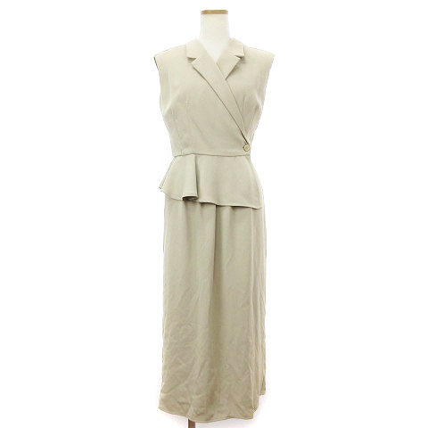 【中古】ハーリップトゥ Gramercy Wrap Midi Dress ノースリーブ ドレス ワンピース ベージュ M ■SM1