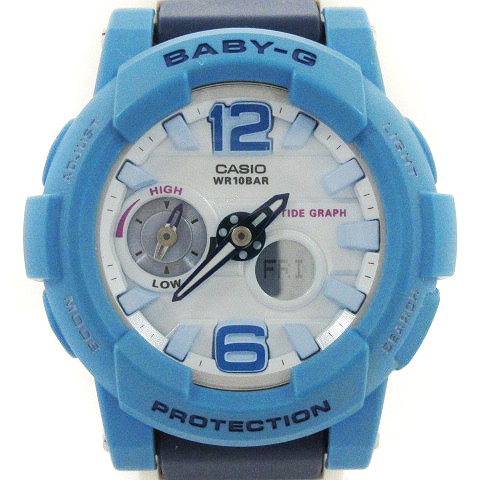 【中古】ベビージー G-LIDE 腕時計 アナデジ クオーツ BGA-180-2B3JF ブルー ネイビー系 ウォッチ ■SM1 レディース