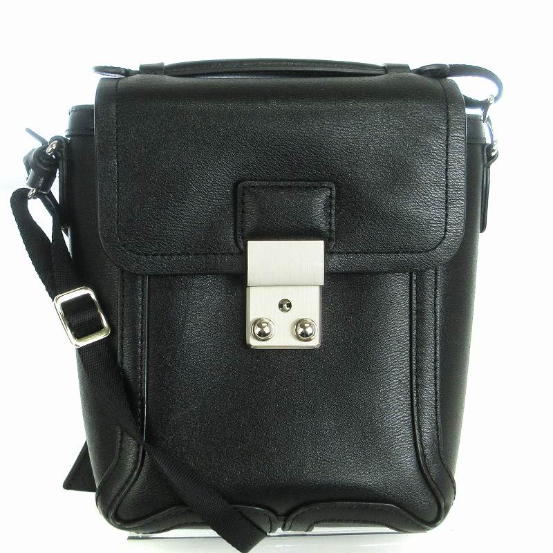 【中古】3.1 フィリップリム pashil black camera bag ショルダー カメラバッグ スクエア 金具 レザー 黒 鞄