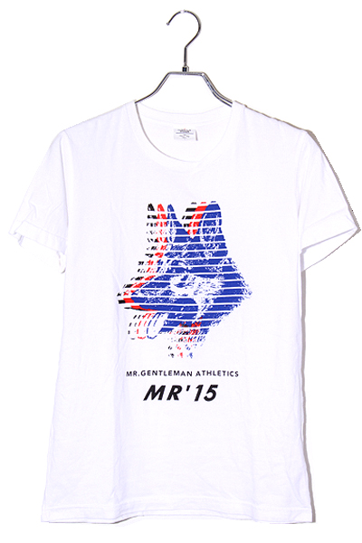 【中古】MR.GENTLEMAN ミスタージェントルマン MR'15 グラフィック プリント 半袖Tシャツ S ホワイト /◆ メンズ