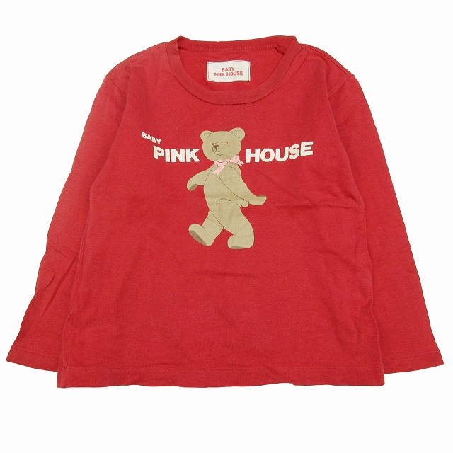 【中古】89AW ヴィンテージ ベビーピンクハウス BABY PINK HOUSE ベア プリント Tシャツ ◎ME1