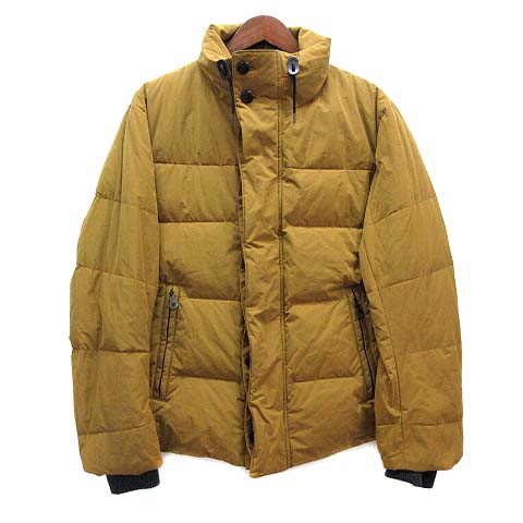 【中古】ピエールカルダン Pierre Cardin スタンドカラー ダウンジャケット 袖リブ マスタード M メンズ