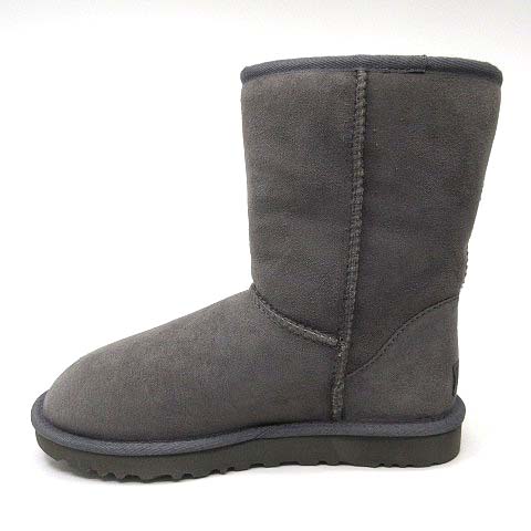 【中古】アグ UGG クラシック ショート ブーツ ムートン 24cm グレー 5825 レディース