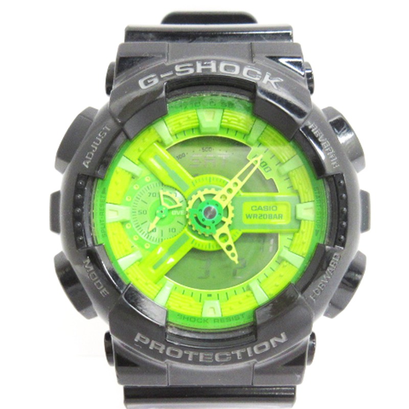 【中古】カシオジーショック CASIO G-SHOCK ST-STEEL 腕時計 デジアナ タフソーラー GA-110B-1A3JF ブラック ■ECS