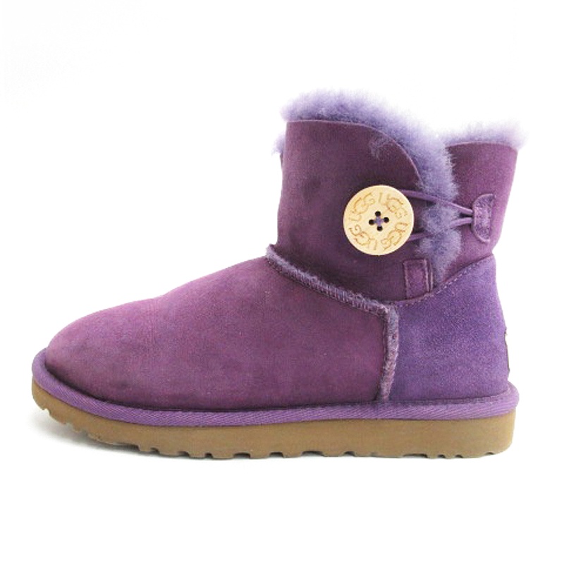 【中古】アグ オーストラリア UGG australia ベイリーボタン ムートンブーツ 23cm パープル 250227E 靴 ■GY11 レディース