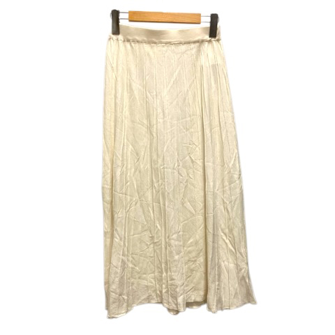 【中古】ベイジ BEIGE, スカート フレア ストレッチ ロング丈 2 白 ホワイト レディース