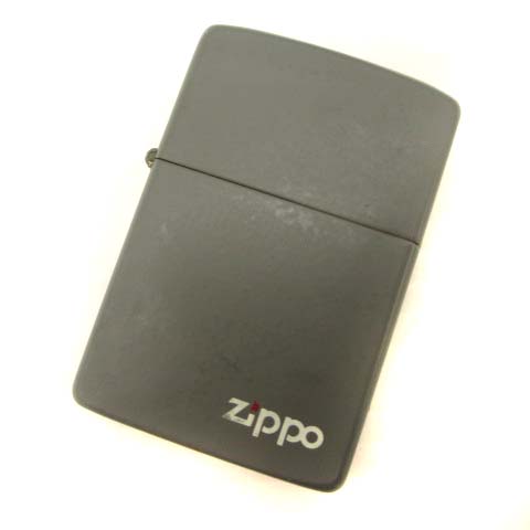 【中古】ジッポー ZIPPO 2005年製 オイルライター マットグレー 火花確認済み 喫煙具 ■SG