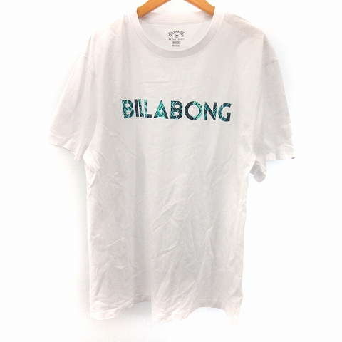 【中古】ビラボン BILLABONG Tシャツ 半袖 ロゴ プリント コットン 白 ホワイト XL トップス メンズ