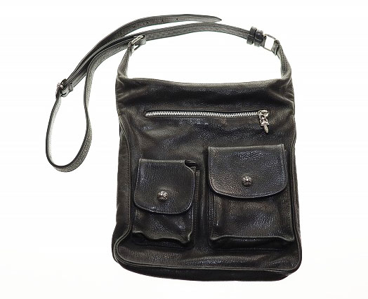 【中古】クロムハーツ CHROME HEARTS F-SLINGER Fスリンガー レザー ショルダー バッグ ブラック ☆AA & starf; ■ 250119