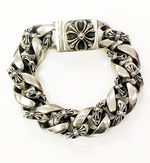 【中古】クロムハーツ CHROME HEARTS CHX ボックス ID ファンシー ブレスレット 13リンク シルバー ☆AA & starf;▲ 250310