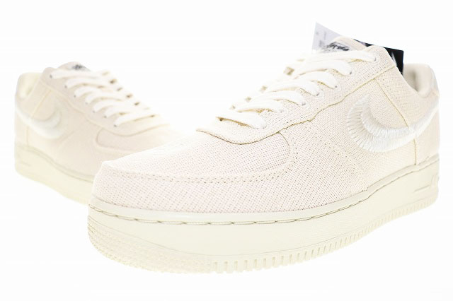 【中古】ナイキ NIKE AIR FORCE 1 LOW STUSSY FOSSIL 2020 28cm CZ9084-200 エア フォース ステューシー ▲■251121