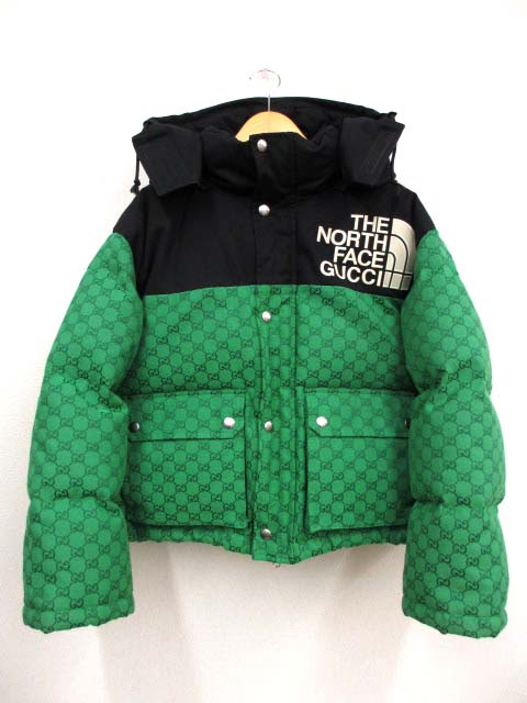 【中古】グッチ GUCCI ノースフェイス 670908 GG Padded Jacket S ダウンジャケット 21AW The North Face メンズ