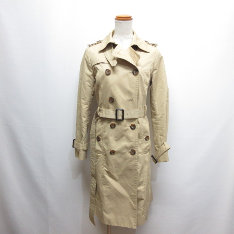 【中古】フリージアバイフリーズマート Freesia by FREE'S MART トレンチ コート ベルト付き S ベージュ 裏地チェック柄 レディース
