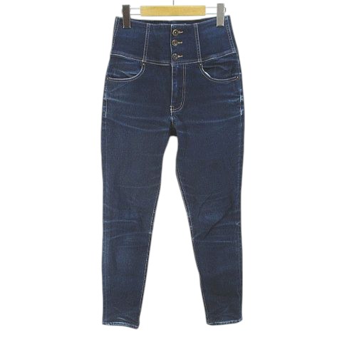 【中古】フリーズマート Free's Mart デニムパンツ ジーンズ スキニーパンツ ハイウエスト ジップフライ M ネイビー