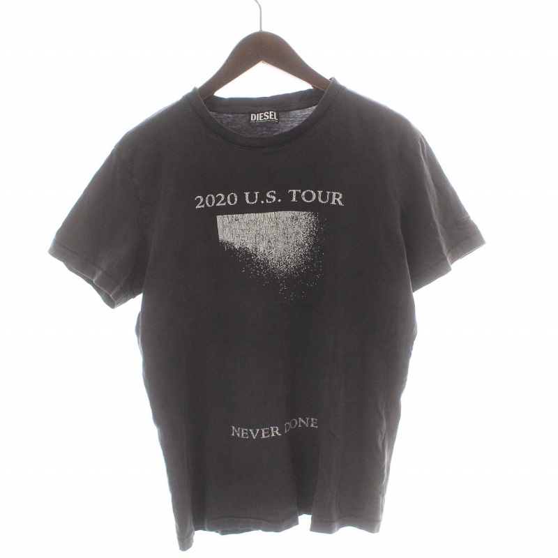 【中古】ディーゼル DIESEL Tシャツ カットソー 半袖 ロゴ M グレー /TR30 メンズ