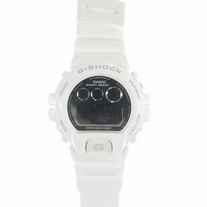 【中古】CASIO G-SHOCK Metallic Colors 腕時計 デジタル ショックレジスト クォーツ 白 黒 DW-6900NB 3203 /SI5