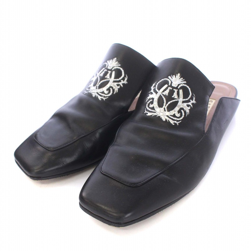 【中古】サルトル Leather Slipper Mule Loafers ミュール サボ パンプス シューズ 38 23.5-24cm 黒 レディース