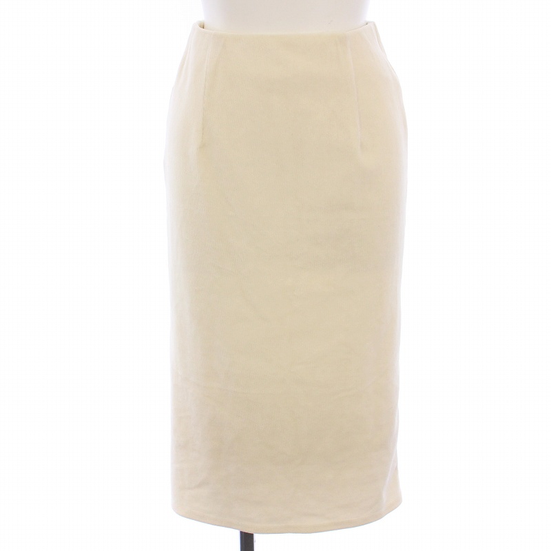 【中古】ベイジ BEIGE 21AW CLAUDIA タイトスカート コーデュロイ ひざ丈 32 XS 小さいサイズ 白 SKCXIW0531