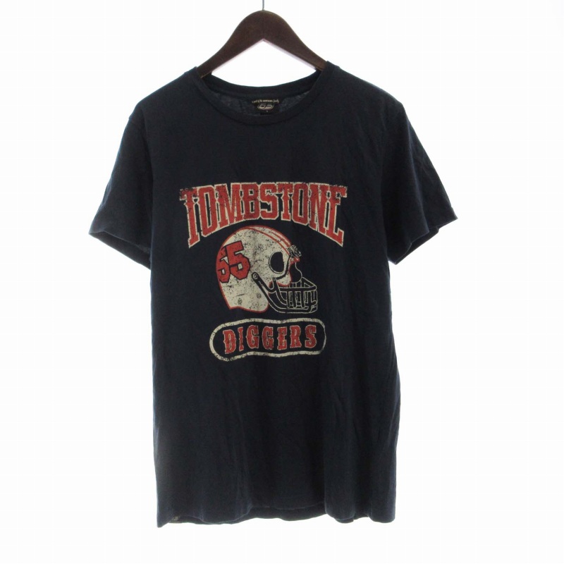 【中古】ディーゼル DIESEL 55DSL Tシャツ カットソー スカル ドクロモチーフ プリント 半袖 S 青 ブルー /RO