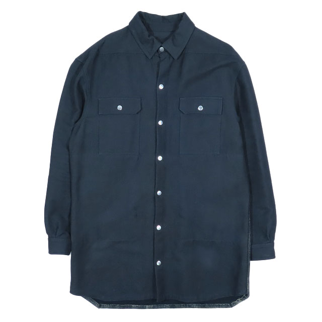 【中古】未使用品 18AW リックオウエンス Rick Owens SISYPHUS OVERSIZED OUTERSHIRT オーバーシャツ ジャケット コレクション 黒 48