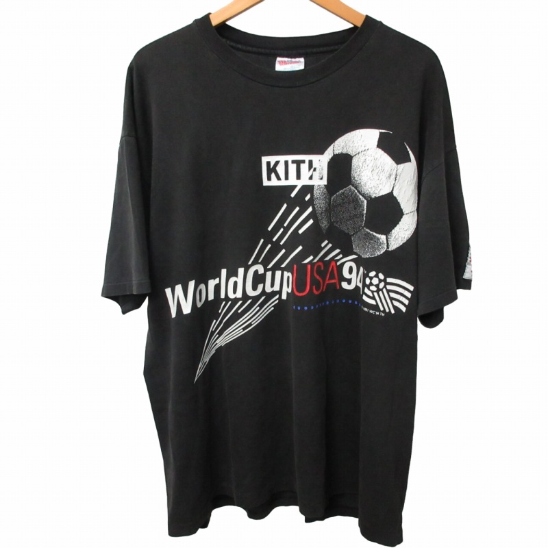 【中古】KITH NYC ヴィンテージ ゲリラ Tシャツ カットソー フロントプリント ボックスロゴ ブラック XL