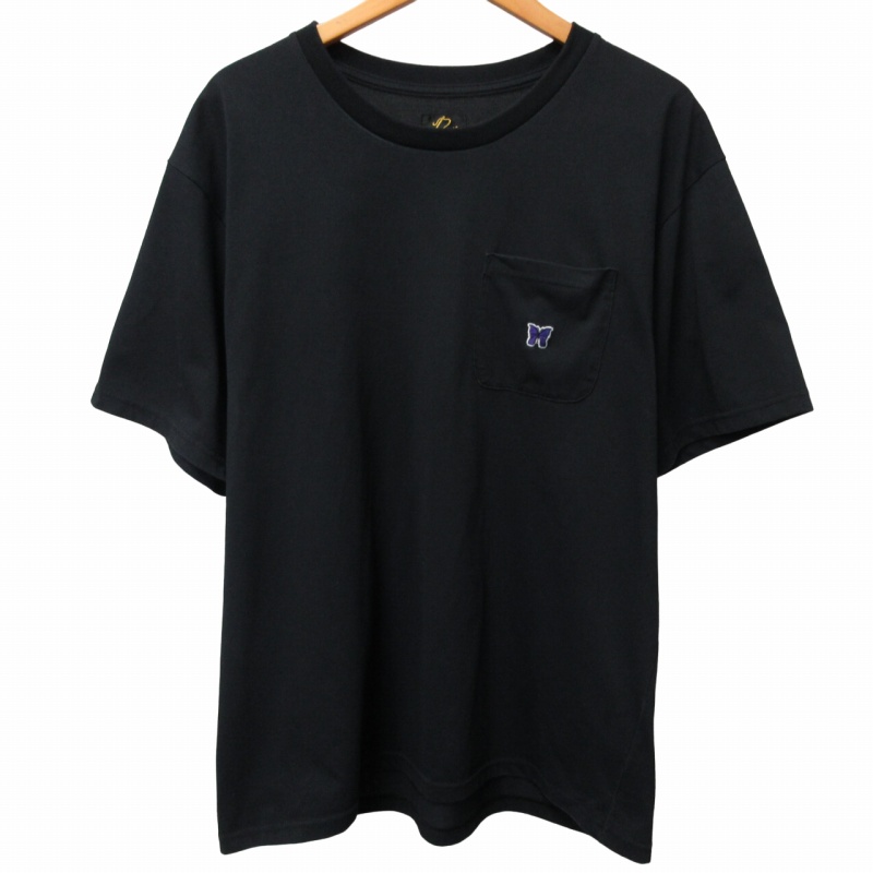 【中古】ニードルス ニードルズ Needles 近年モデル Tシャツ カットソー 半袖 パピヨン刺繍 ブラック 黒 Mサイズ
