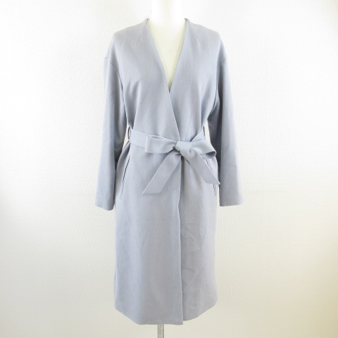 【中古】フリーズマート Free's Mart ロングコート 長袖 水色 S *T910 レディース