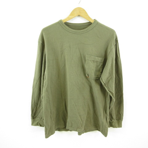 【中古】グーピーメイド GOOPi MADE カットソー Tシャツ 長袖 カーキ 緑 2 *T979 メンズ