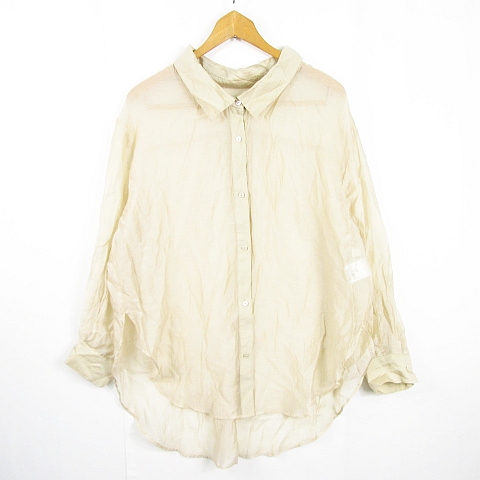 【中古】フリーズマート Free's Mart シアー シャツ 長袖 FR ベージュ kz11173 レディース