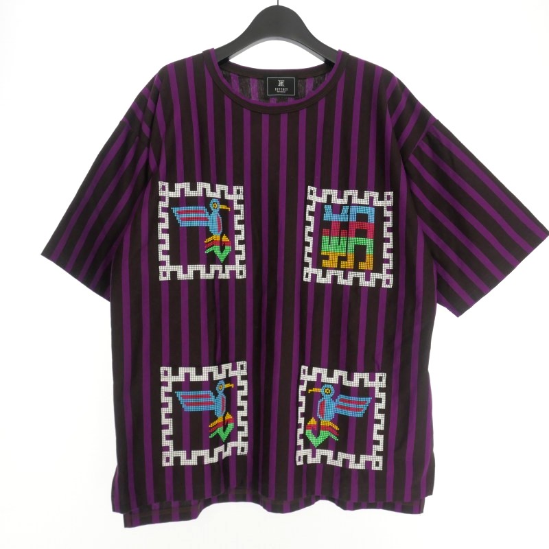 【中古】TUTTNCTラバー Tシャツ カットソー 半袖 2 パープル 紫 TS23SS-CO4 メンズ