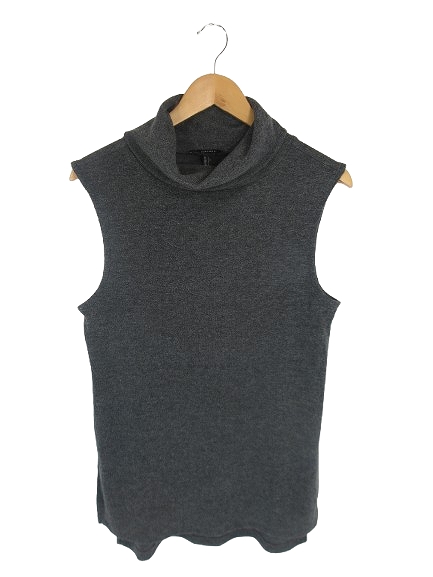 【中古】フォーエバー21 FOREVER21 プルオーバー ニット ベスト ノースリーブ タートルネック 無地 グレー サイズL
