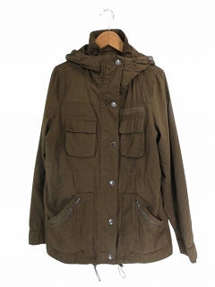 【中古】オゾック OZOC ジャケット 長袖 ジップアップ スナップボタン サイズ38 ブラウン QQQ レディース