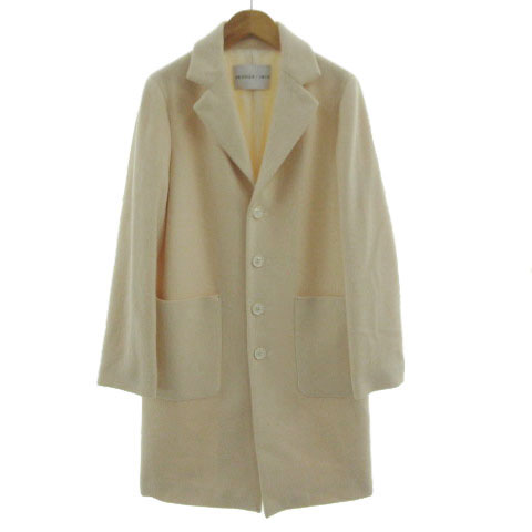 【中古】プリングル1815 Pringle 1815 コート チェスターコート 起毛 ウール アイボリー クリーム色 UK10 レディース