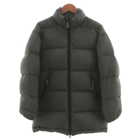 【中古】エーグル AIGLE ダウンコート スタンドカラー ダブルジップ ダウン80％ グレー S レディース