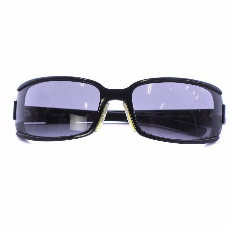 【中古】ミュウミュウ miumiu サングラス 眼鏡 アイウェア ロゴ金具 プラスチック 黒 ブラック