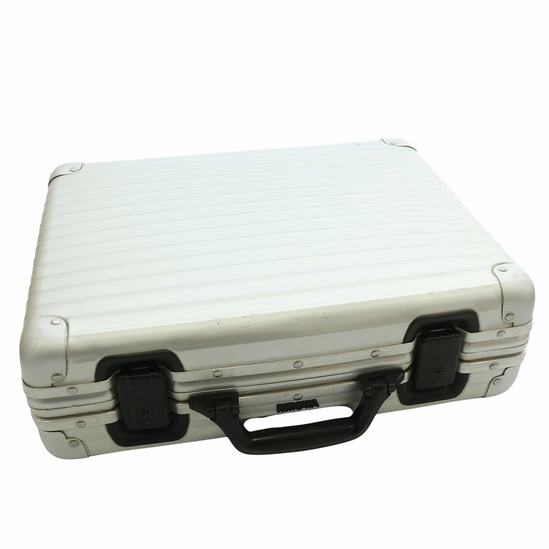 【中古】リモワ RIMOWA ブリーフケース アタッシュケース トランク ロゴ シルバーカラー /MW