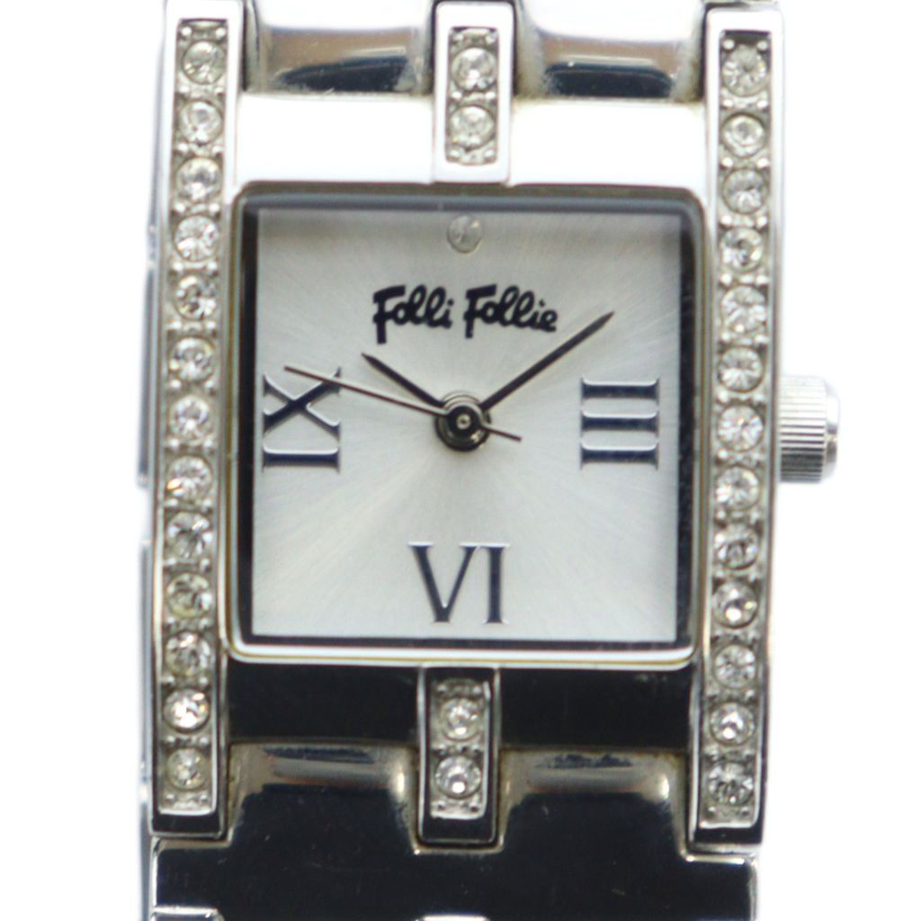 【中古】フォリフォリ Folli Follie WF8A043 腕時計 ウォッチ クォーツ ローマン スクエア シルバー色 ■GY18 /MQ