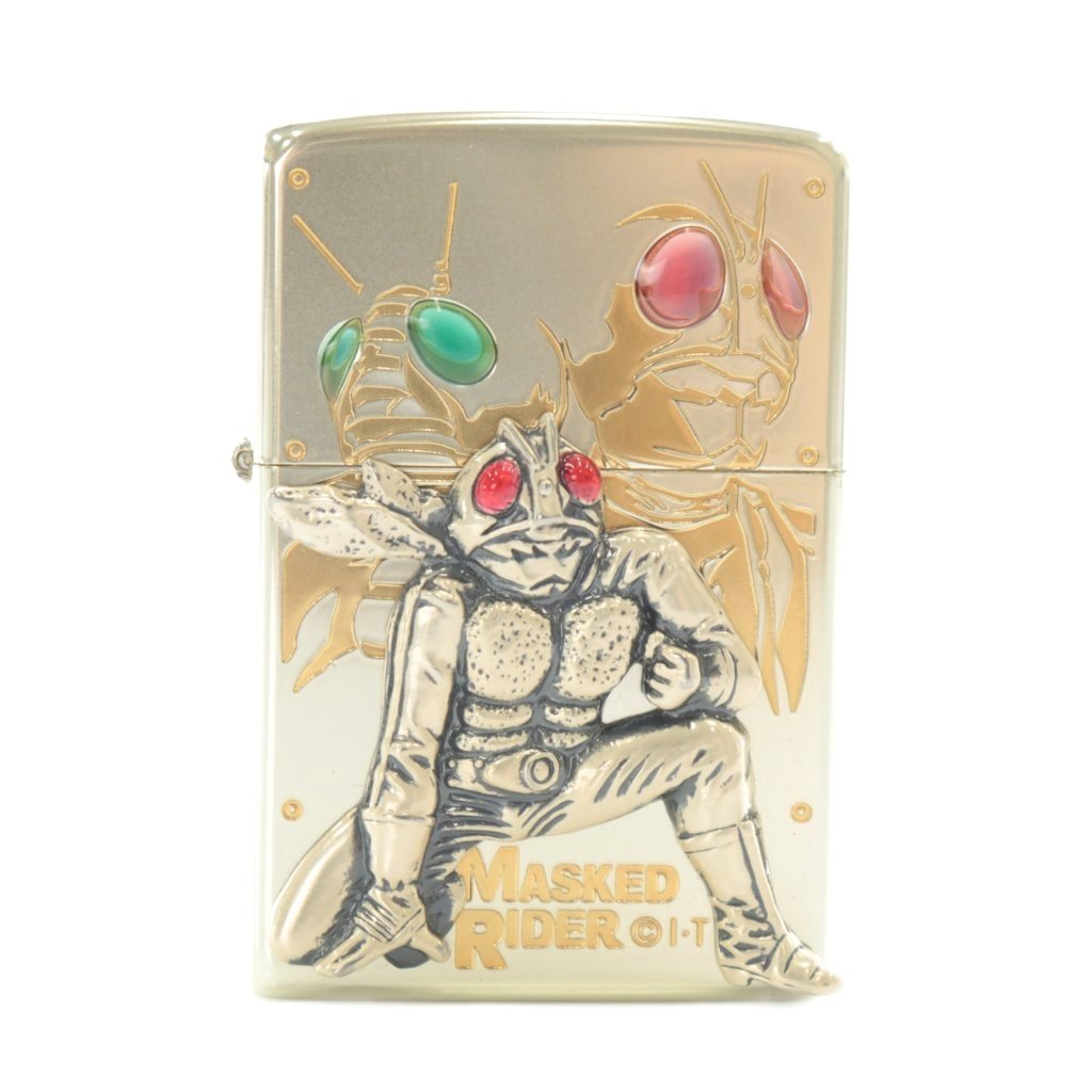 【中古】ジッポー ZIPPO 仮面ライダー 1号 2号 V3 立体メタル オイルライター 2008年製 シルバー色 /XZ ■GY18 その他