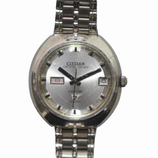 【中古】CITIZEN CRYSTAL SEVEN CUSTOM7 腕時計 デイデイト 自動巻き 30石 シルバー色 AC55 2825-Y