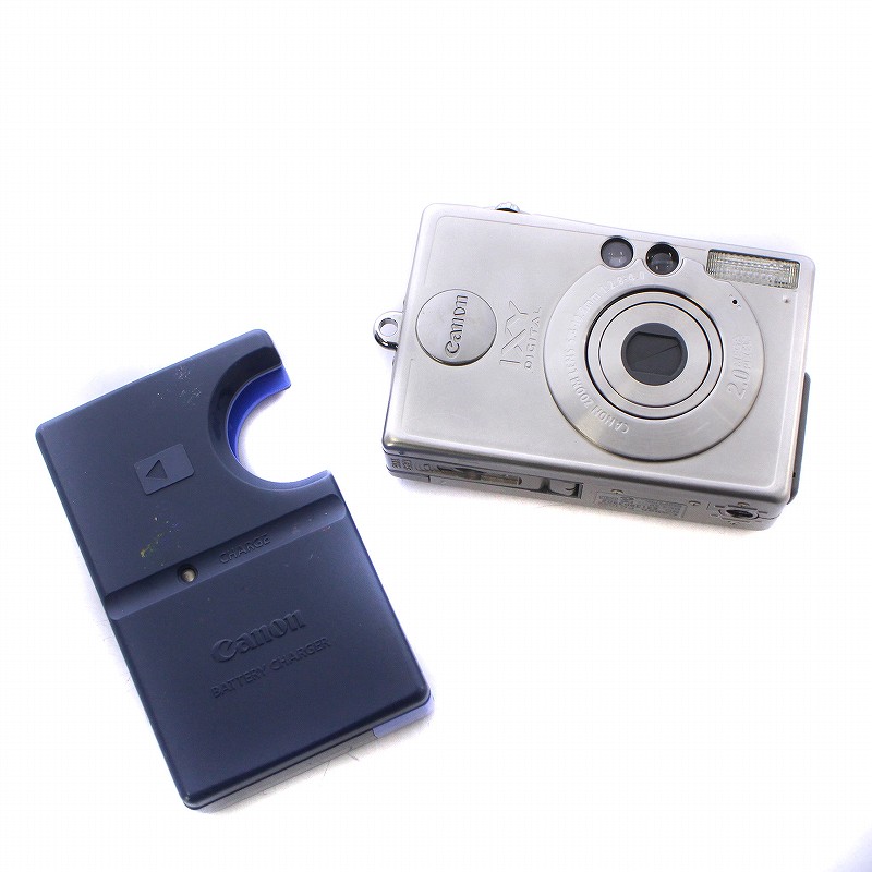 【中古】キャノン コンパクト デジタルカメラ IXY DIGITAL 200a 充電器付き ジャンク品 シルバーカラー PC1022