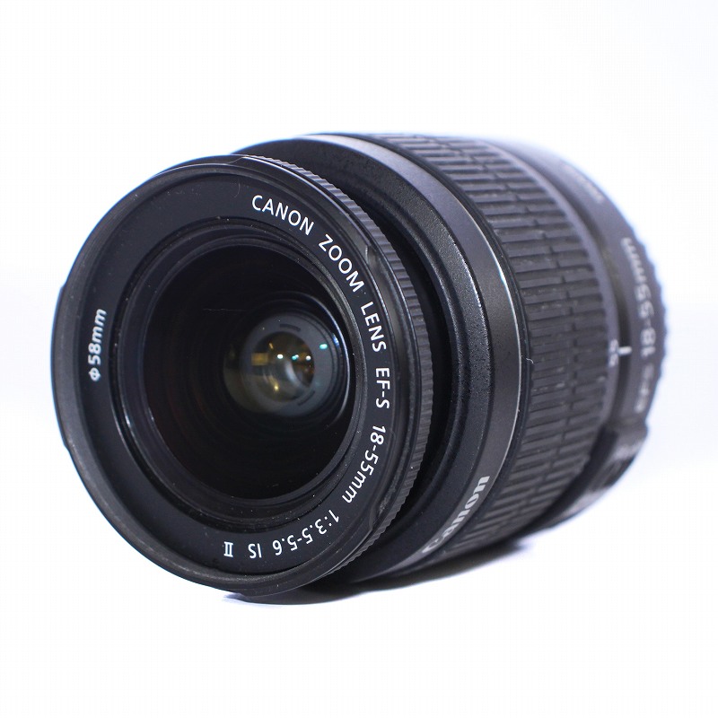 【中古】キャノン CANON 2011年製 標準ズームレンズ 交換レンズ EF-S18-55mm F3.5-.5.6 IS II APS-C対応 黒 ブラック