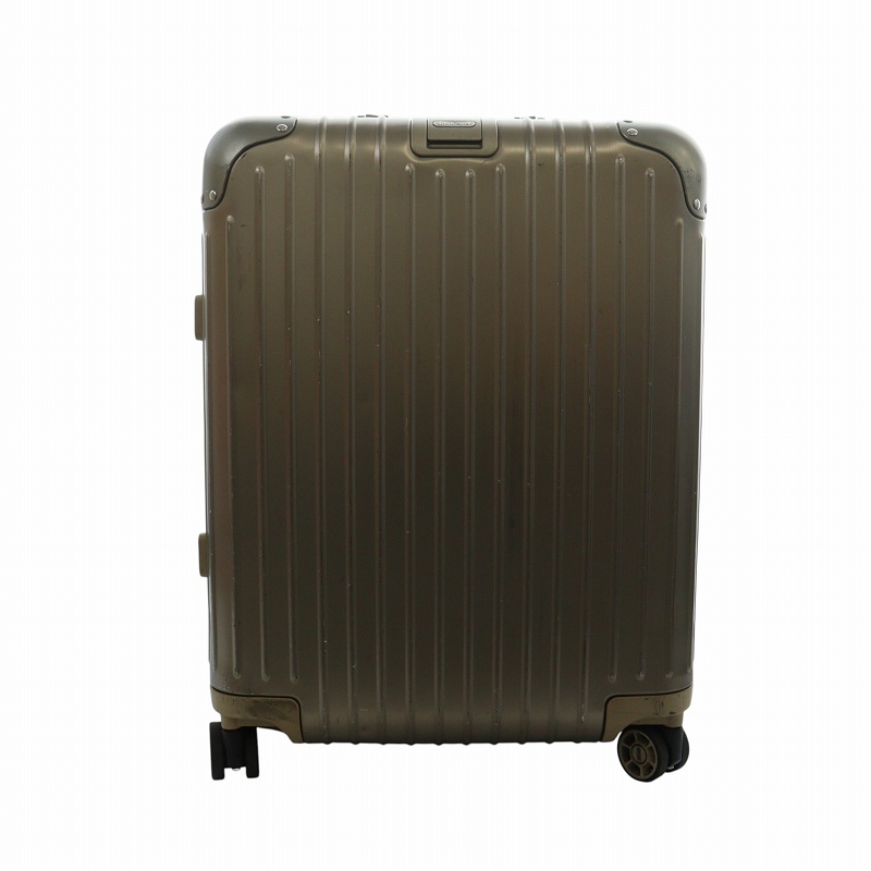 【中古】リモワ RIMOWA トパーズ TOPAS キャリーケース スーツケース チタニウム TSAロック 45L シルバー色