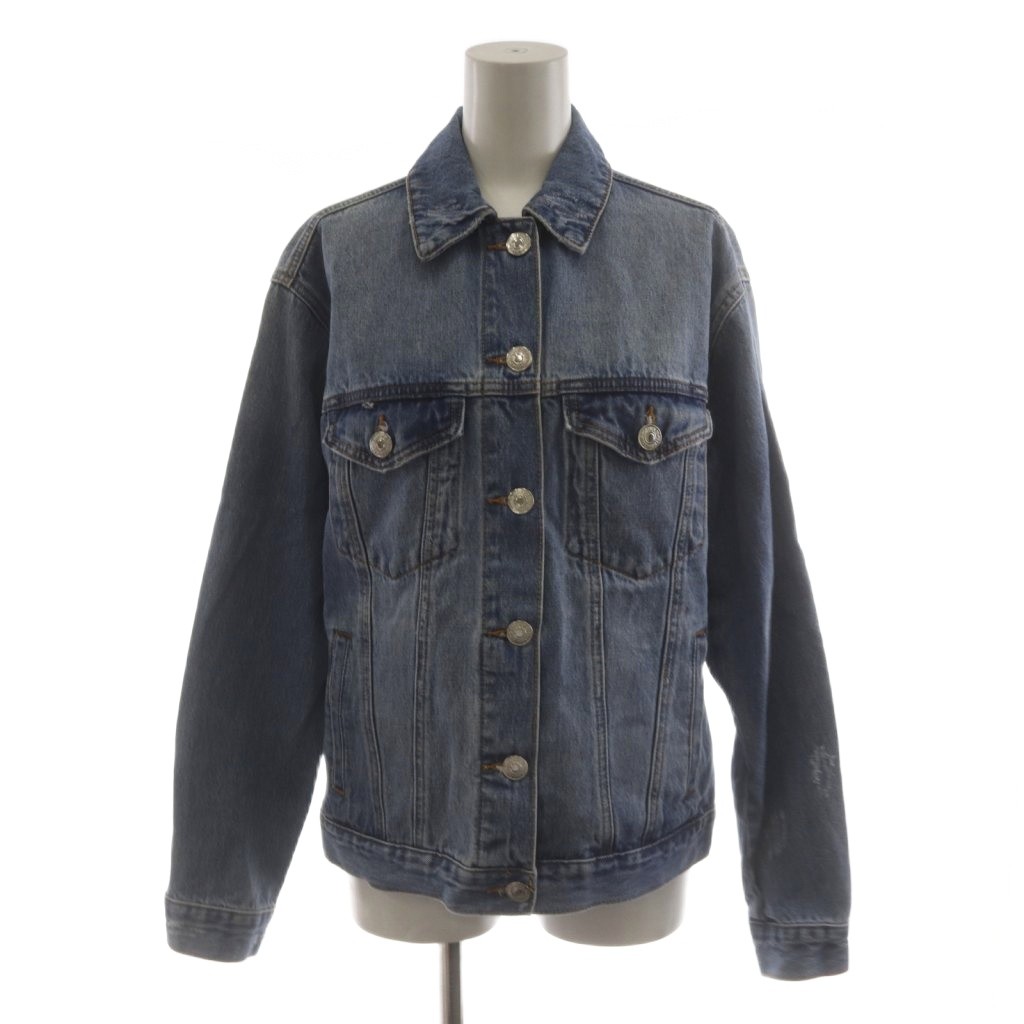 【中古】フォーエバー21 FOREVER21 デニムジャケット ジージャン Gジャン 水色 ライトブルー /AN47 ■GY03