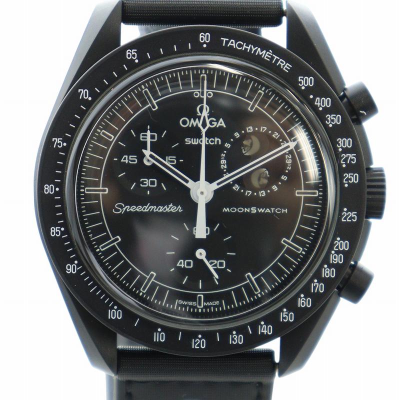 【中古】スウォッチ SWATCH オメガ MISSION TO THE MOONPHASE NEW MOON 腕時計 ウォッチ クォーツ