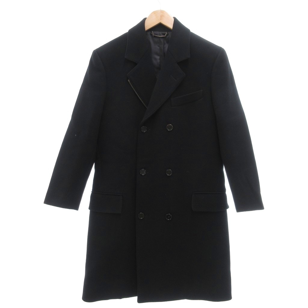 【中古】未使用品 ドルチェ & ガッバーナ ドルガバ タグ付き ダブルブレスト ウール チェスターコート カシミヤ混 44