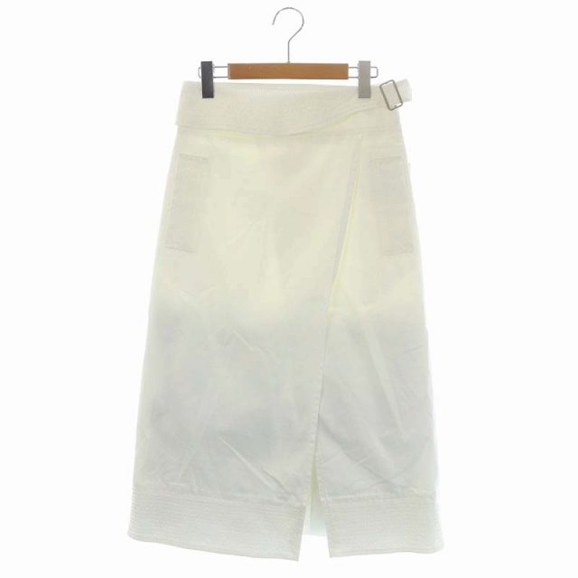 【中古】アキキ akiki stitch stitch skirt 台形スカート ロング ベルト38 白 ホワイト /AA ■OS レディース