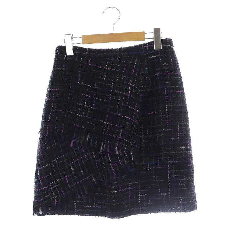 【中古】マレーラ MARELLA ツイードスカート ミニ 台形 40 紫 パープル /MF ■OS レディース