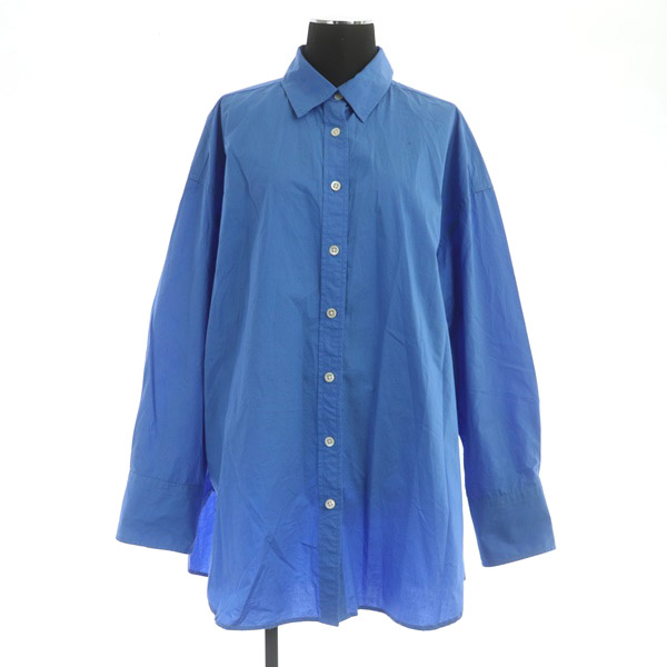 【中古】B & Y ビューティー & ユース 23SS コットンブロード レギュラーシャツ 長袖 オーバーシャツ 青 ブルー