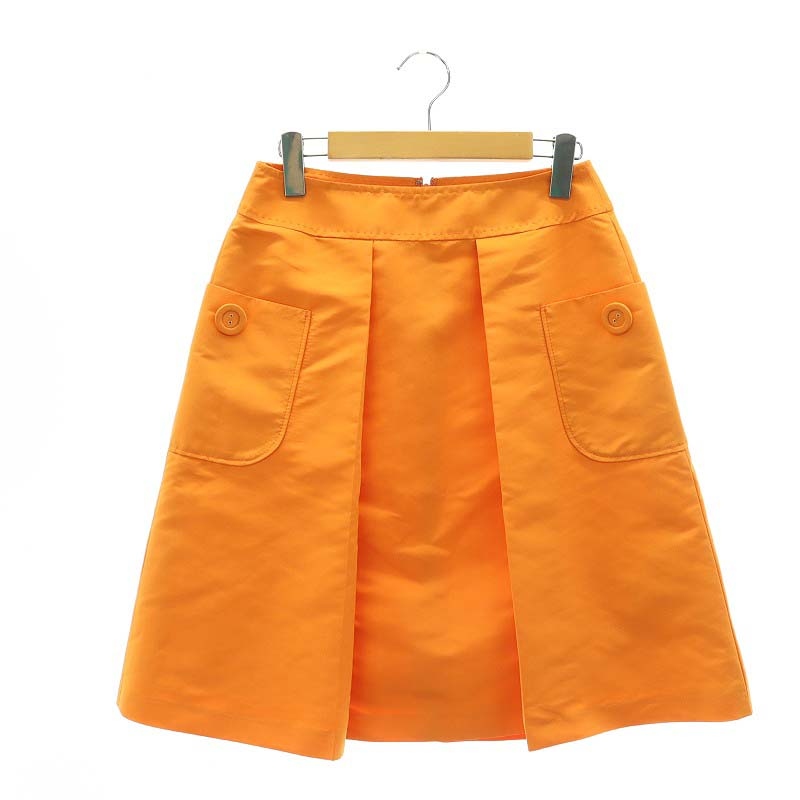 【中古】アンケート en quete ポケットタックフレアスカート ひざ丈 9 M オレンジ /AT ■OS レディース